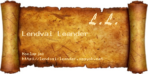 Lendvai Leander névjegykártya